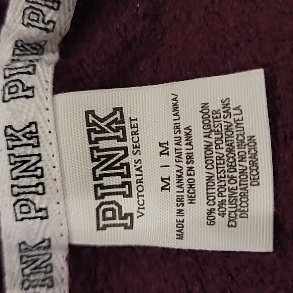 Victoria Secret "PINK" Popular Women's Burgundy Hoodie - Picture 10 of 12